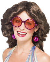 Lunettes de soirée disco Nessiworld avec boucles d'oreilles boule couleur rose